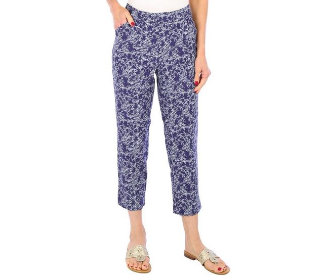 Counterparts Womens Floral Print Pull-On 21 in. Capris