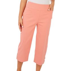 Counterparts Womens 20 In. Dual Button Accent Hemline Capris