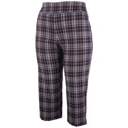 Counterparts Womens 21 in. Pull-On Plaid Capri
