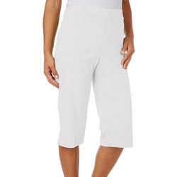 Counterparts Womens 17 in. Solid Pull-On Side Split Capri