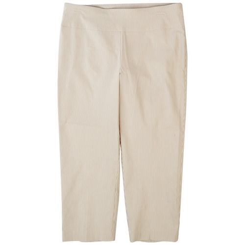 Counterparts Womens Solid Ribbed Pull-On Capris