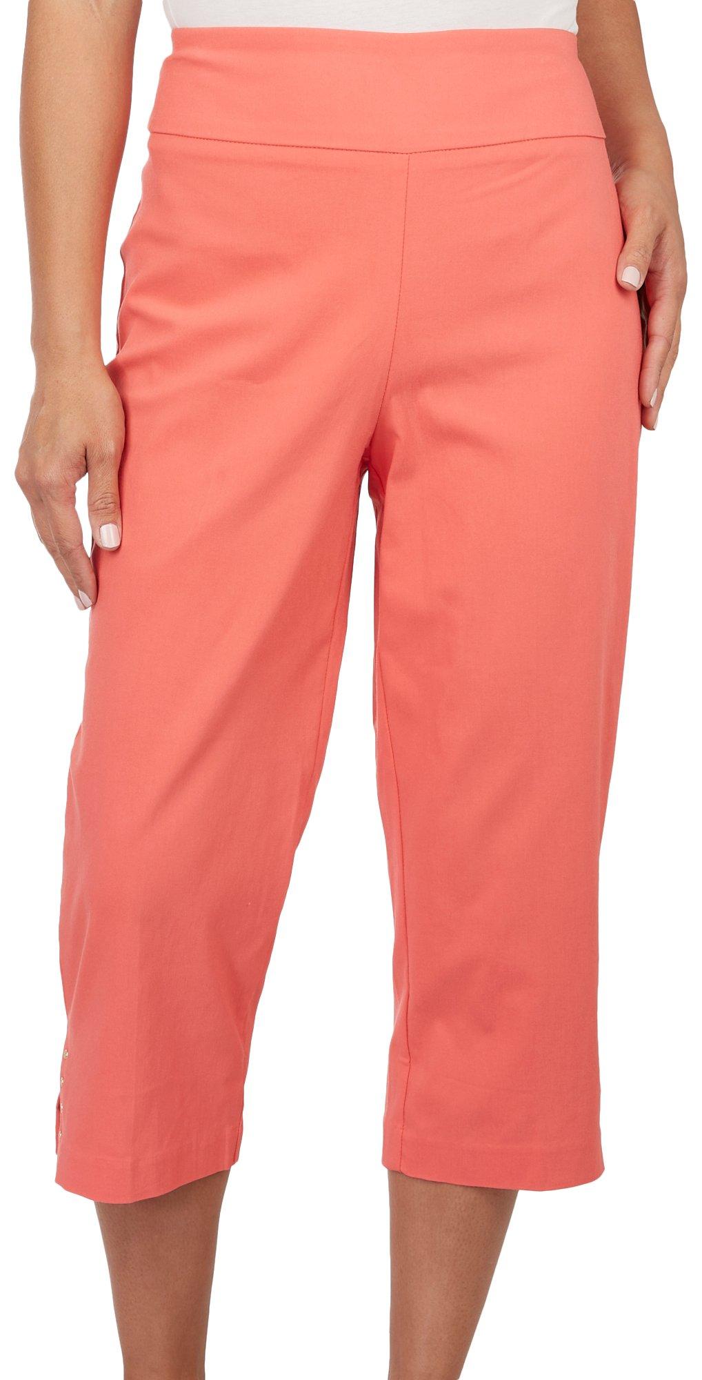 Counterparts Womens 21 Solid Straight Leg 4 Rivet Capri