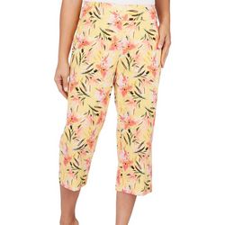Counterparts Womens Floral Print Pull-On Capris