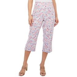 Counterparts Womens 19 in. Ikat Print Pull-On Capris