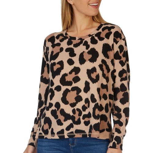 Jessica Simpson Womens Cheetah Brushed Sweater