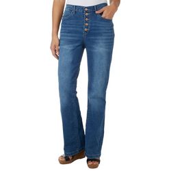 Womens 30 in. Hi-Rise Button Fly Boot Cut Jean
