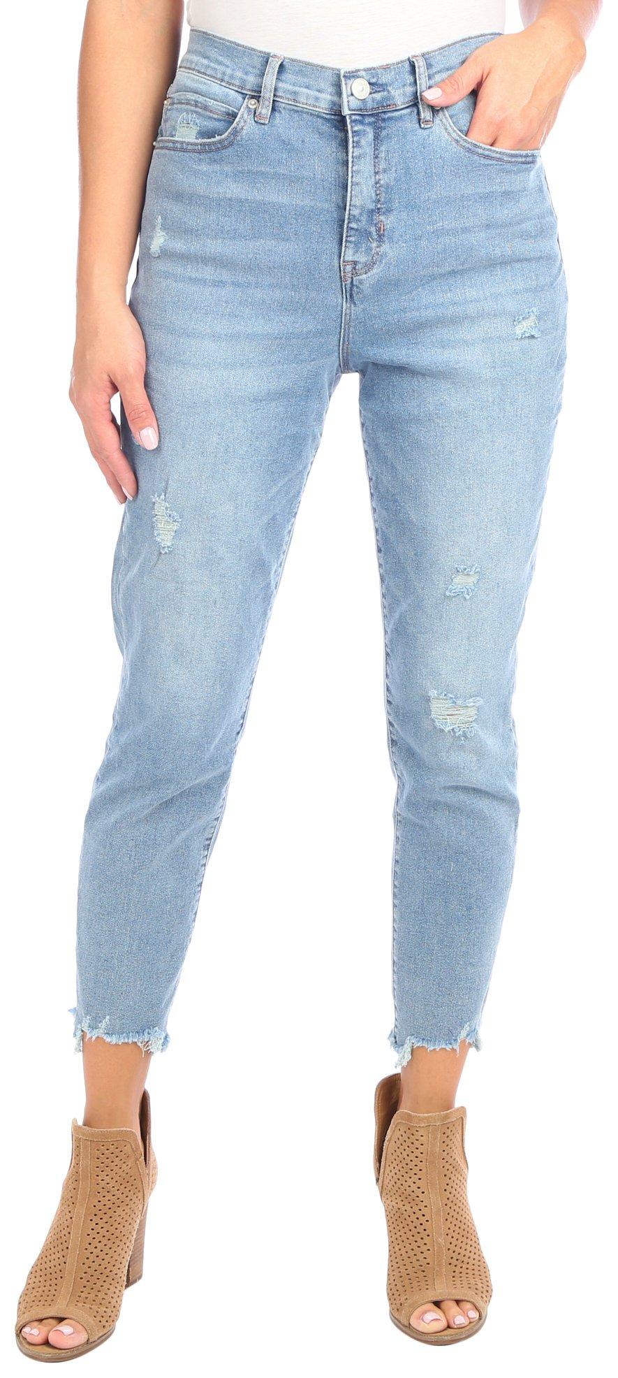 Nicole Miller Womens Deconstructed Skinny Jeans
