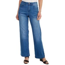 Womens Wide Leg One Button Jean
