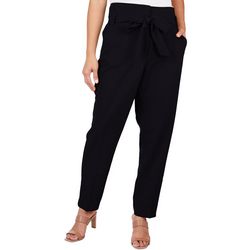 Cooper & Ella Womens Solid Belted Twill Pants