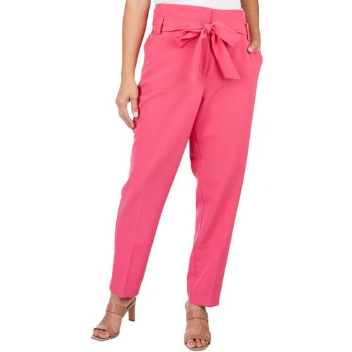 Cooper & Ella Womens Solid Belted Twill Pants
