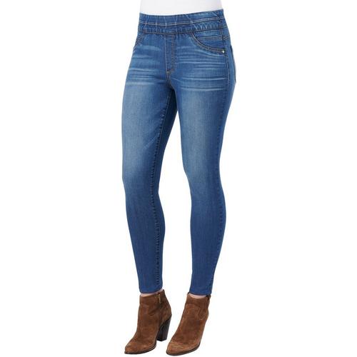 Democracy Womens Solid Denim Pull On Jeggings