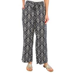 Womens Wide Leg Pull On Abstract Print Pant