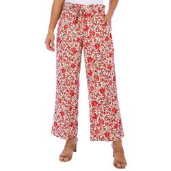 Womens Floral Wide Leg Pull On Print Pant