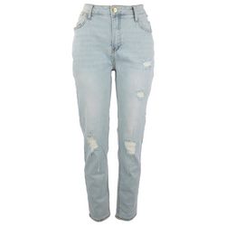 Womens High Rise Bombshell Skinny Deconstructed Jeans
