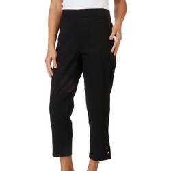 Womens 27 in. Solid Barrel Ankle Pull On Pants
