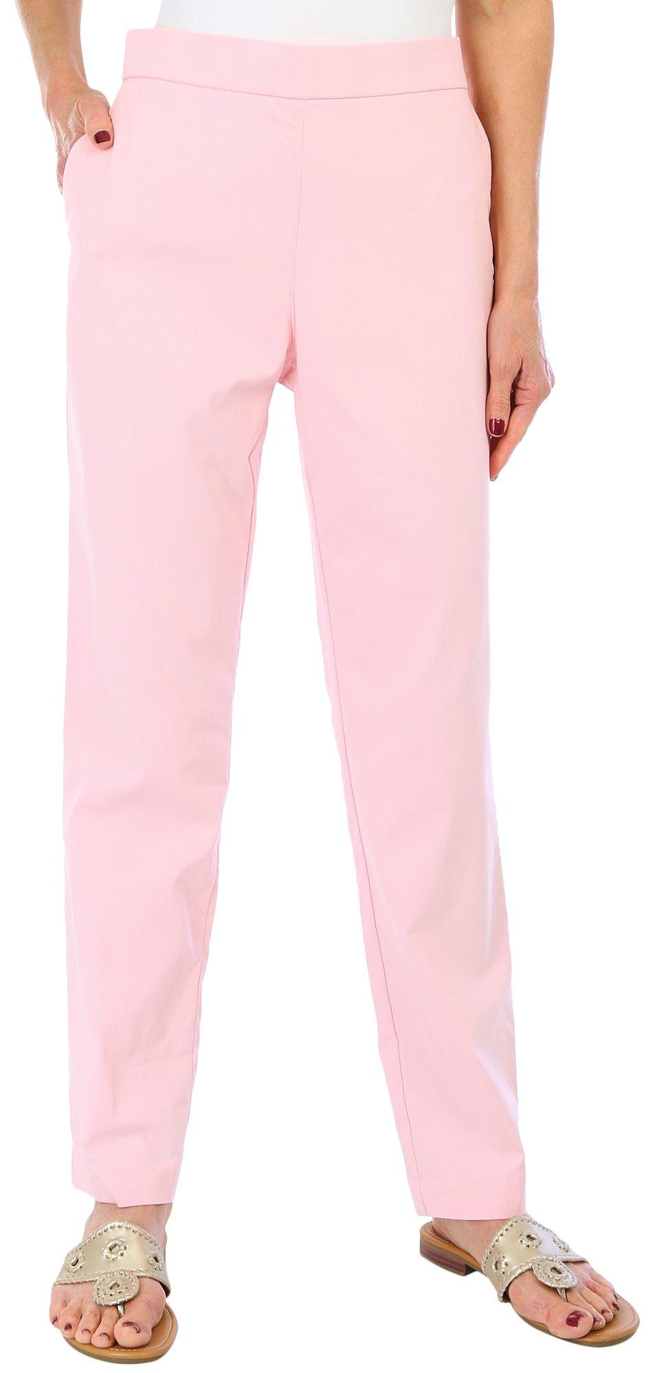 Buy Go Colors Women Solid Baby Pink Stretch Ponte Pants online