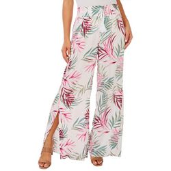 Sound Style Womens Floral Smocked Wide Leg Pants