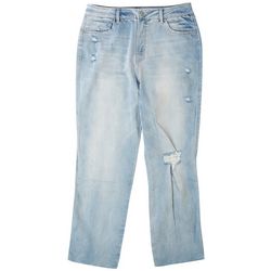 Sound Style Womens High Rise Repreve Straight Jeans