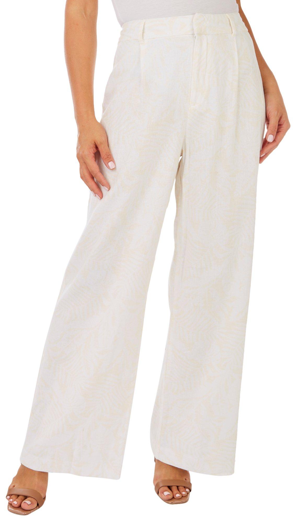 Womens Tropical Print Wide Leg Pants