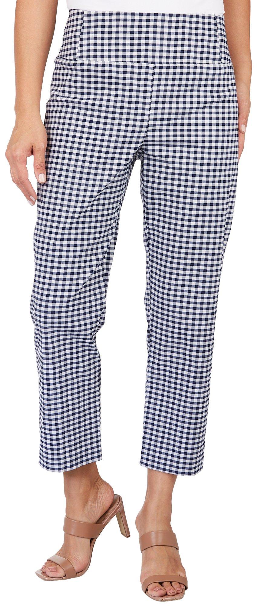 D.F.A. Womens 25 in. Gingham Skinny Crop Pants