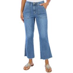 Womens 26 in. Ab-Tech Straight Leg Frayed Ankle Jeans