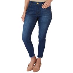 Womens 27 in. Ab-Tech Hi-Rise Frayed Ankle Jeans