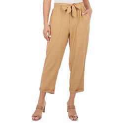 Democracy Womens 26 in. Solid Cuffed Cropped Pants