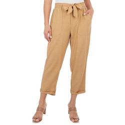 Womens 26 in. Solid Cuffed Cropped Pants