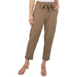 Democracy Womens 26 in. Solid Cuffed Cropped Pants