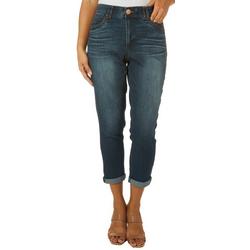 Womens 24 in. Whiskered Ab-Tech Roll Cuffed Jeans