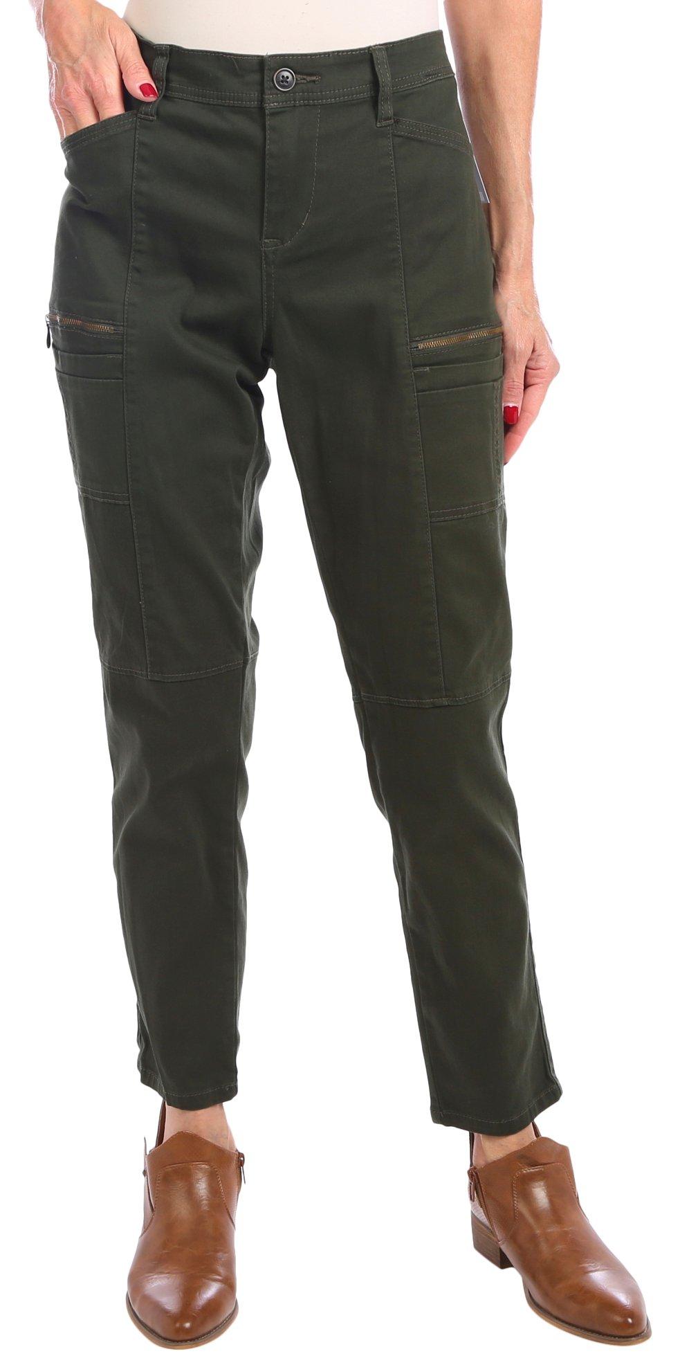 Womens Solid Cargo Pocket Pants