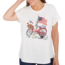 Womens Americana Bicycle Short Sleeve Top