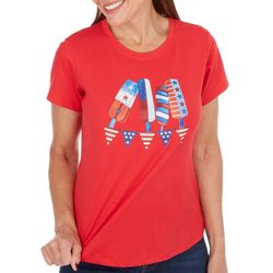Womens Festive Americana Popsicles Short Sleeve Top