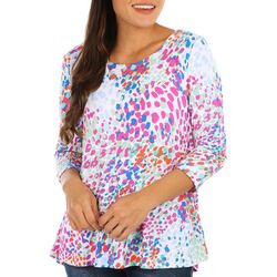 Womens Spotted Print Short Sleeve Top