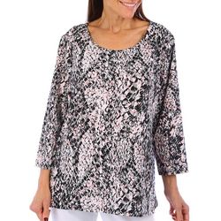 Juniper and Lime Womens jacquard 3/4 Sleeve Top