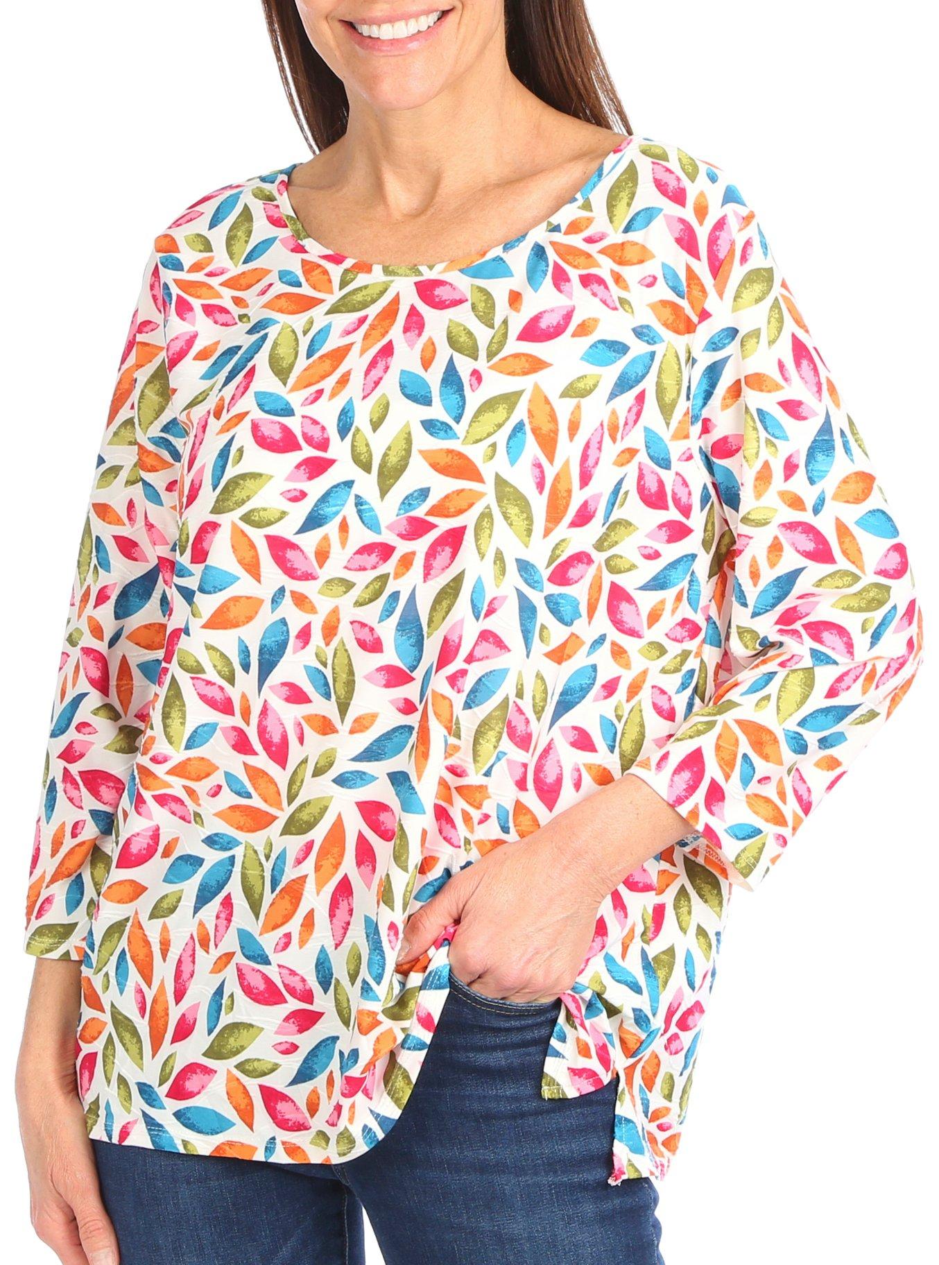 Juniper + Lime Womens Colorful 3/4 Sleeve Top