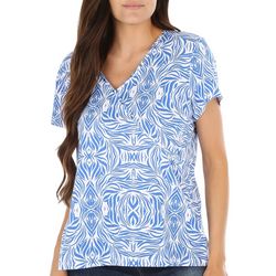 Hearts of Palm Womens Surplice Short Sleeve Top