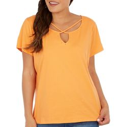 Hearts of Palm Solid Criss Cross Short Sleeve Top