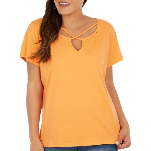 Hearts of Palm Solid Criss Cross Short Sleeve