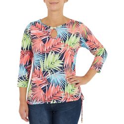 Hearts of Palm Womens Embbellished Side Tie Top