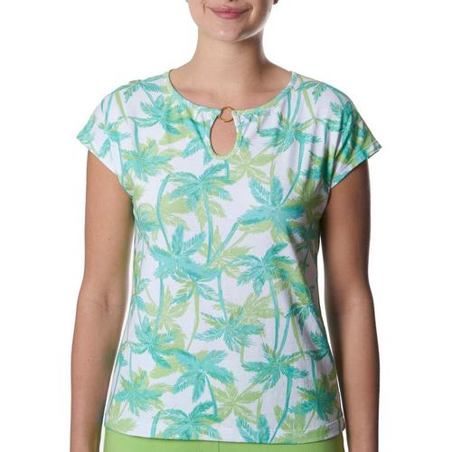 Hearts of Palm Womens Palms Ring Neck Short