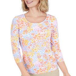 Hearts of Palm Womens Scoop Neck 3/4 Sleeve Top