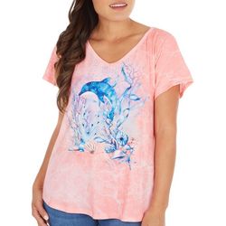 Coral Bay Womens Short Sleeve Dolphin Top
