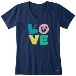 Life Is Good Womens Love V-Neck T-Shirt