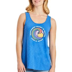 Life Is Good Womens Happines Comes in Waves  Tank Top