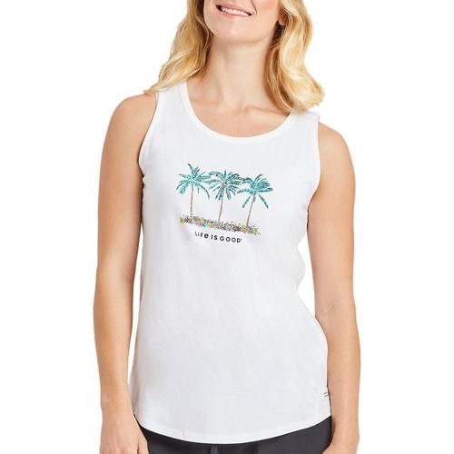 Life Is Good Womens Cool Palm Flower Tank