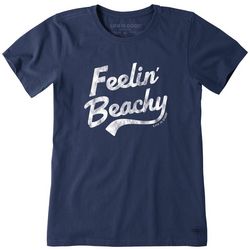 Life Is Good Womens Feelin Beachy Crew Neck T-Shirt