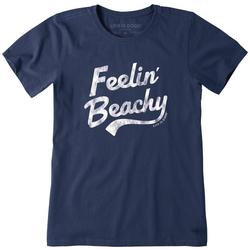 Womens Feelin Beachy Crew Neck T-Shirt