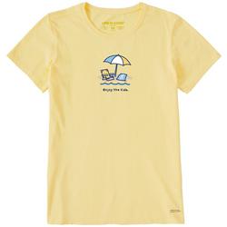 Womens Enjoy The Tide Crew Neck T-Shirt