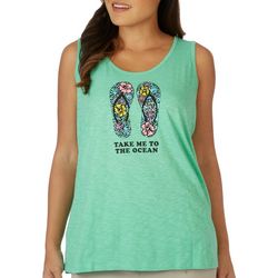 Life Is Good Womens Take Me To The Ocean Flip Flop Tank Top